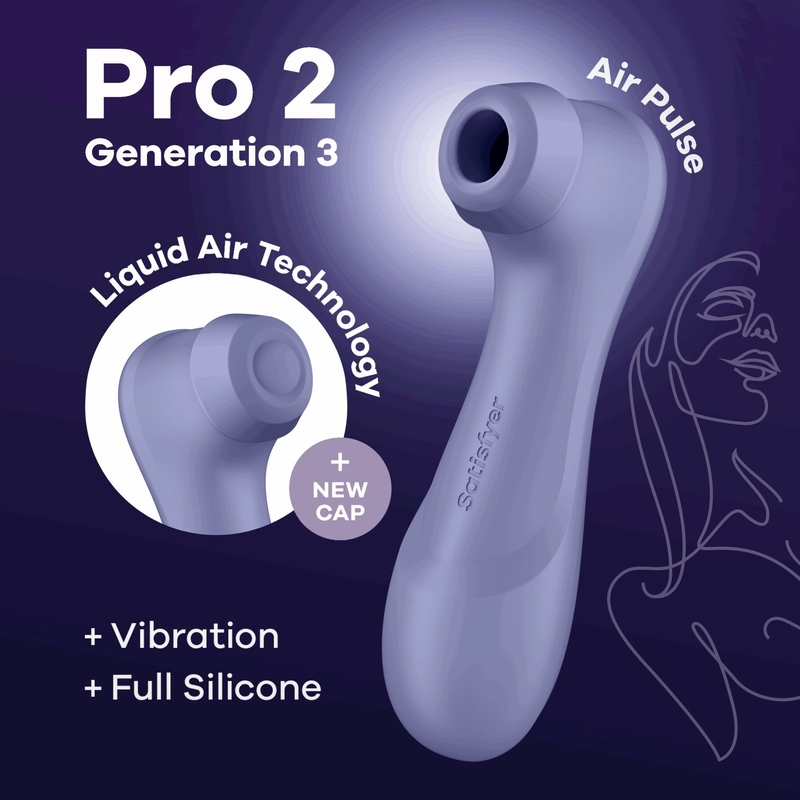 Вакуумный клиторальный стимулятор Satisfyer Pro 2 Generation 3 with Liquid Air Lilac, фото №2