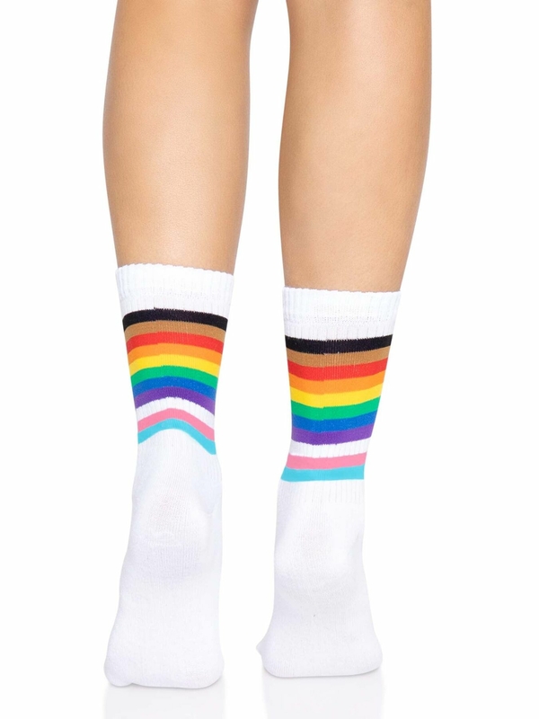 Носки женские в полоску Leg Avenue Pride crew socks Rainbow, 37–43 размер, фото №3