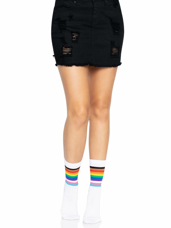 Носки женские в полоску Leg Avenue Pride crew socks Rainbow, 37–43 размер, фото №6