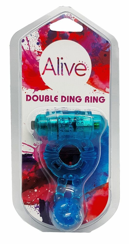 Эрекционное виброкольцо Alive Double Ding Ring Blue, numer zdjęcia 3