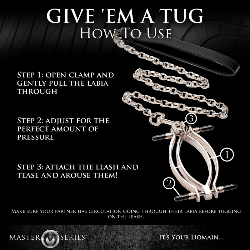 Зажим для половых губ Master Series: Pussy Tugger Adjustable Vagina Clamp with Chain, фото №7