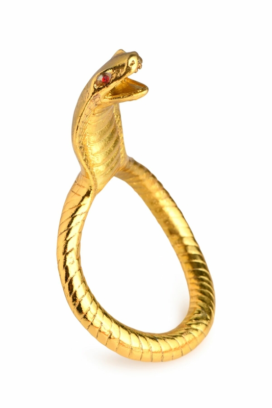 Эрекционное кольцо с головой кобры Master Series: Cobra King Golden Cock Ring, фото №2