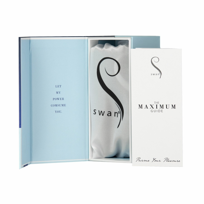 Вибропуля Swan Maximum + Comfy Cuff Blue, супермощная, разная интенсивность, силиконовая манжета, numer zdjęcia 8