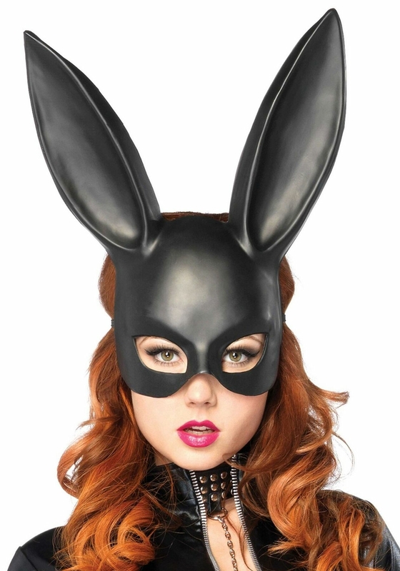 Пластиковая маска кролика Leg Avenue Masquerade Rabbit Mask, черная, One Size, на резинке