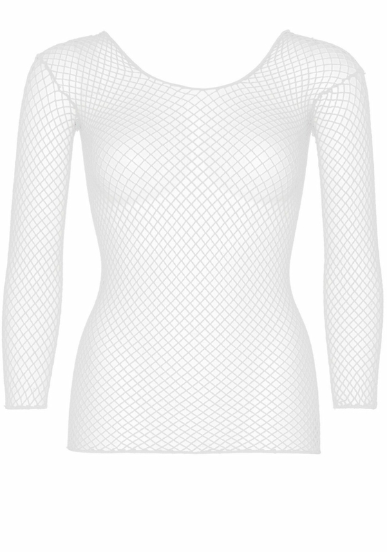 Сетчатый топ Leg Avenue Long Sleeves T-Shirts White, One Size, photo number 4
