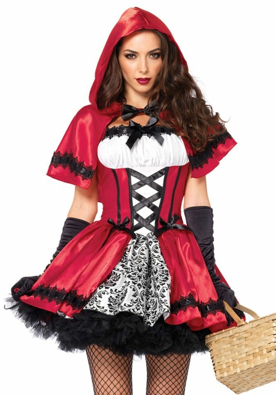 Эротический костюм Красной шапочки Leg Avenue Gothic Red Riding Hood S, платье, накидка, фото №2