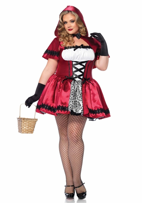 Эротический костюм Красной шапочки Leg Avenue Gothic Red Riding Hood 1X–2X, платье, накидка, фото №7