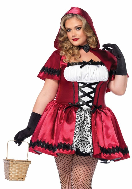 Эротический костюм Красной шапочки Leg Avenue Gothic Red Riding Hood 3X–4X, платье, накидка, фото №2