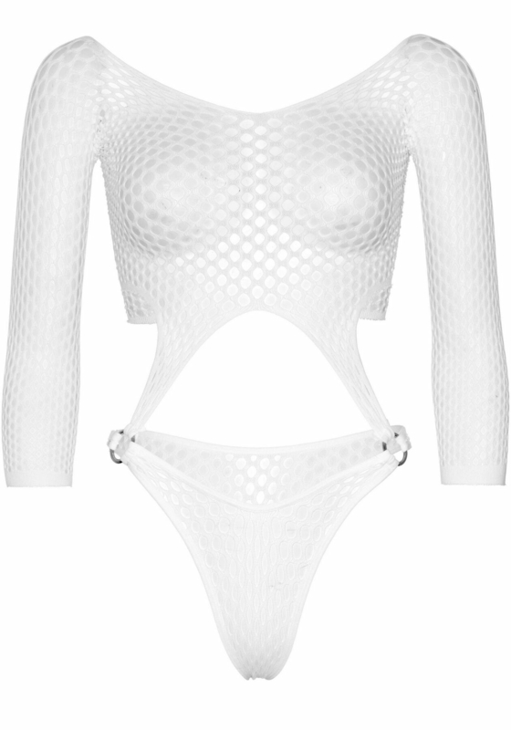 Эротическое боди Leg Avenue Top bodysuit with thong back White, фото №4