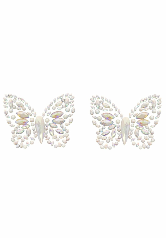 Пэстис-бабочки из кристаллов Leg Avenue Chrysallis nipple sticker, наклейки, светятся в темноте, numer zdjęcia 4