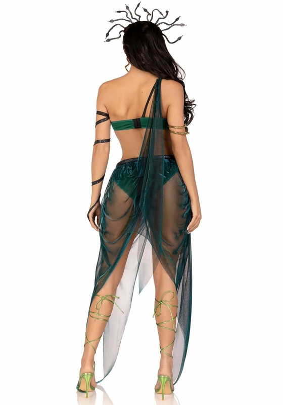 Эротический костюм Медузы Горгоны Leg Avenue Medusa Costume XS, топ, юбка, нарукавники, украшения, фото №5