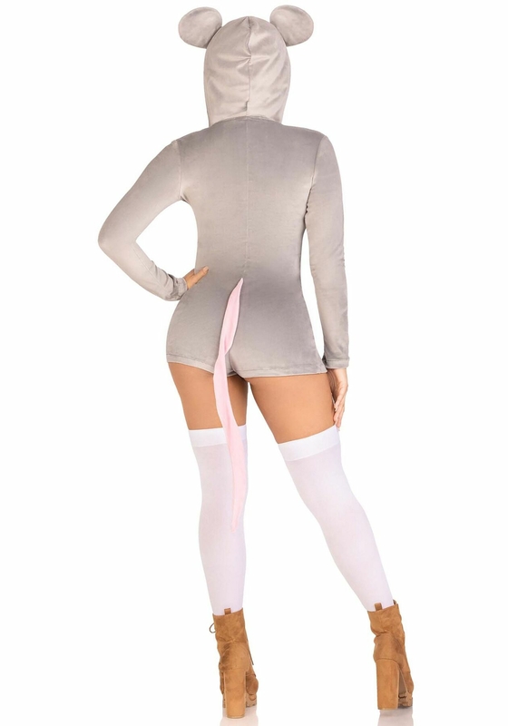 Комбинезон-костюм мышки Leg Avenue Comfy Mouse XS, с капюшоном, фото №5