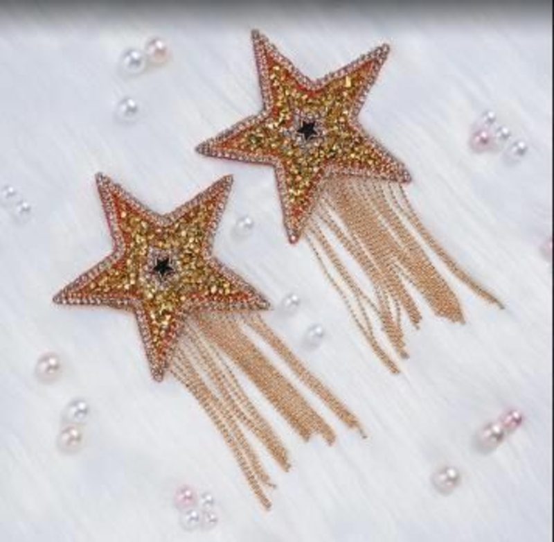 Пэстис-звезды с бахромой JSY Nipple Sticker RT236112 Gold, стикеры, фото №2