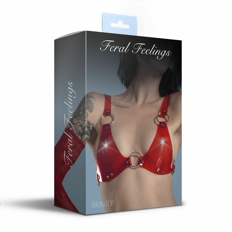 Лиф классический Feral Feelings - Bikini Top Red Trasparent, numer zdjęcia 3