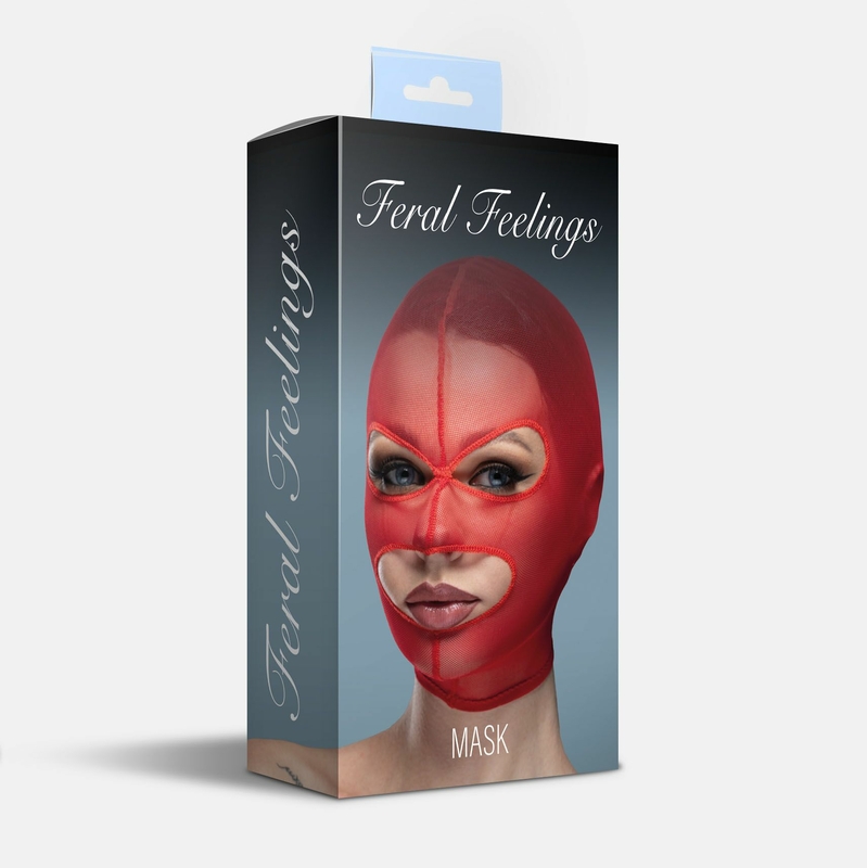 Маска сетка с открытым ртом и глазами Feral Feelings - Mask Red, photo number 3