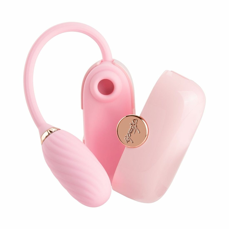 Вакуумный клиторальный стимулятор Otouch Louis Vibrate Pink с виброяйцом, в кейсе, фото №3