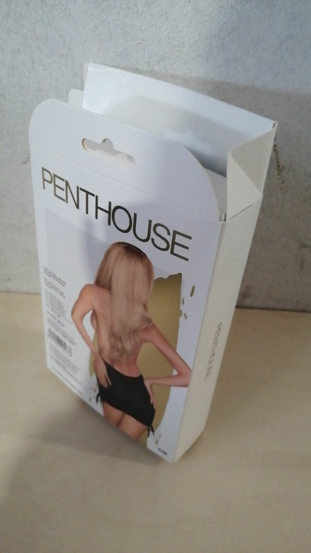 Мини-платье с открытой спиной и стрингами Penthouse - Earth-Shaker Black S/M, фото №3