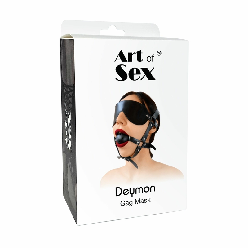 Кляп-маска Art of Sex - Deymon, экокожа, цвет черный, photo number 5