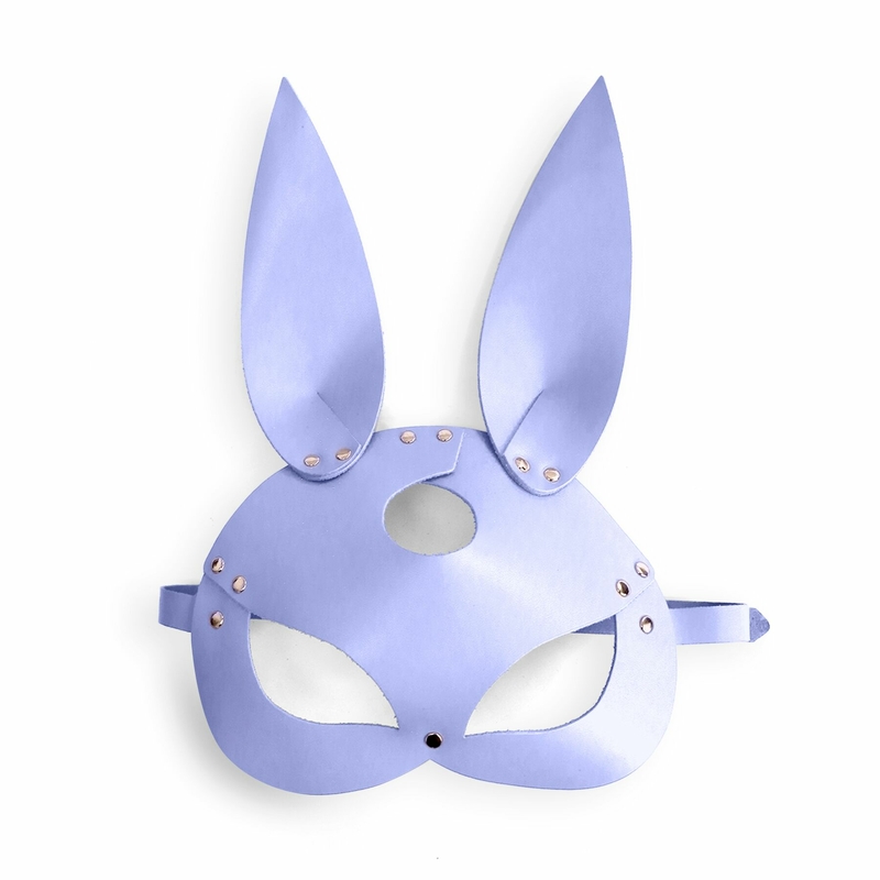 Кожаная маска Зайки Art of Sex - Bunny mask, цвет Лавандовый, фото №4