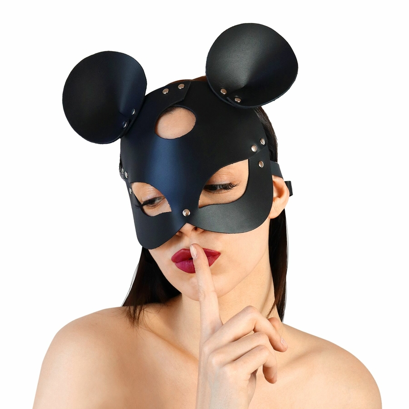 Кожаная маска мышки Art of Sex - Mouse Mask, цвет Черный, фото №2