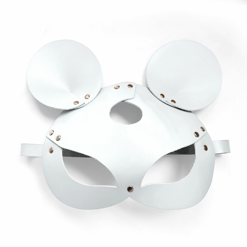 Кожаная маска мышки Art of Sex - Mouse Mask, цвет Белый, numer zdjęcia 4