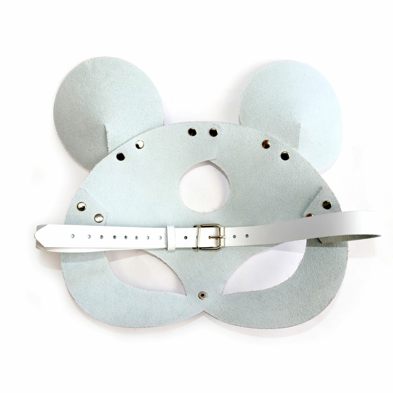 Кожаная маска мышки Art of Sex - Mouse Mask, цвет Белый, numer zdjęcia 5