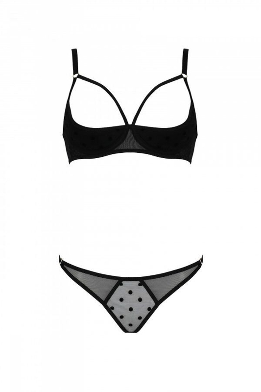 Комплект MARINA SET WITH OPEN BRA black XXL/XXXL - Passion, фото №4