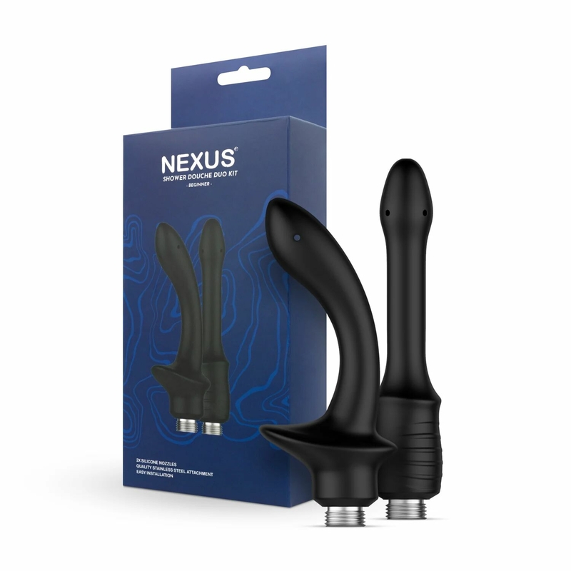 Набор насадок для анального душа Nexus BEGINNER Shower Douche Duo Kit - Black, фото №9