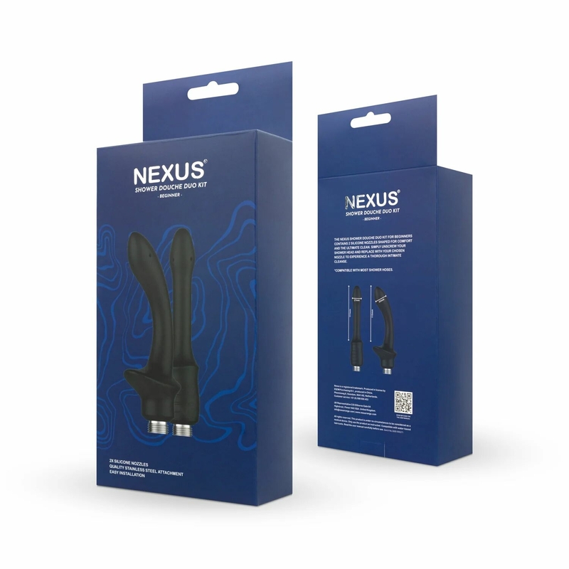 Набор насадок для анального душа Nexus BEGINNER Shower Douche Duo Kit - Black, фото №10