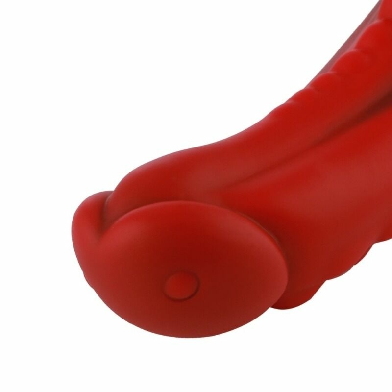 Силиконовый дилдо Hismith 8.35" Curved Silicone Dildo Red Monster Series, photo number 5